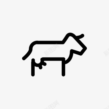 牛中风简单图标图标