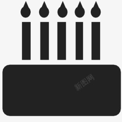 圣诞帽唱歌蜡烛生日蛋糕蜡烛庆祝图标高清图片