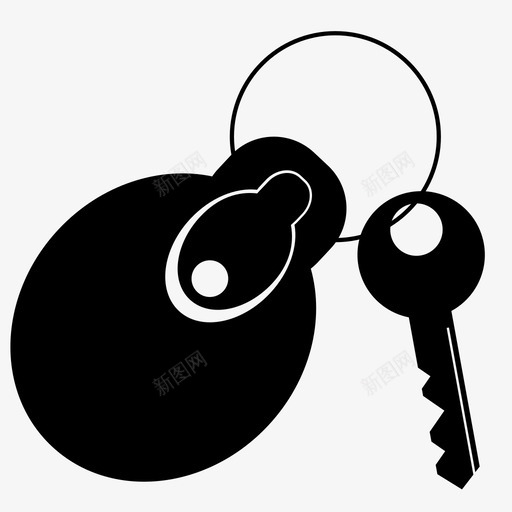 钥匙房子钥匙钥匙链图标svg_新图网 https://ixintu.com 开锁 房子钥匙 钥匙 钥匙链 锁