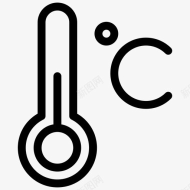 摄氏度天空温度图标图标