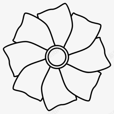 花罂粟植物图标图标