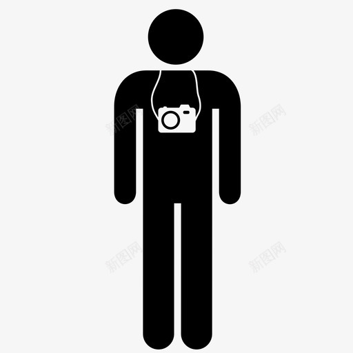 游客拍照站立图标svg_新图网 https://ixintu.com 定点拍摄 带相机的游客 拍照 摄影 摄影师 游客 站立
