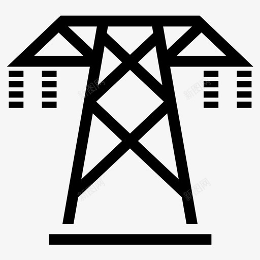 输电塔电力能源图标svg_新图网 https://ixintu.com 电力 电力线 结构 能源 输电塔