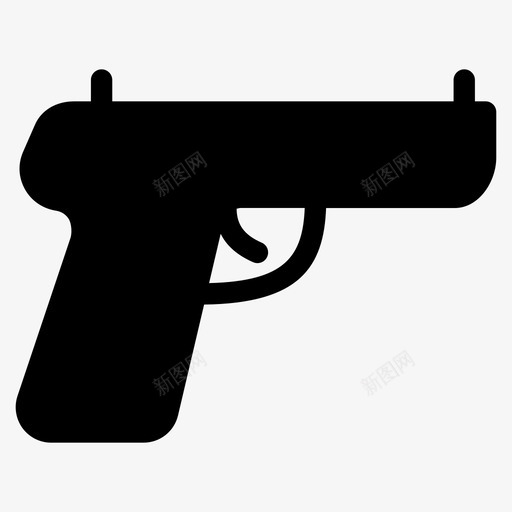 枪实心图标标志svg_新图网 https://ixintu.com 实心图标 射击 形状 手枪 插图 枪 标志 火 物体 物体-实心 设备 设计