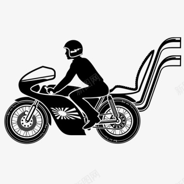 博佐库摩托车摩托车黑帮图标图标