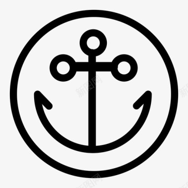 锚纹身符号船图标图标