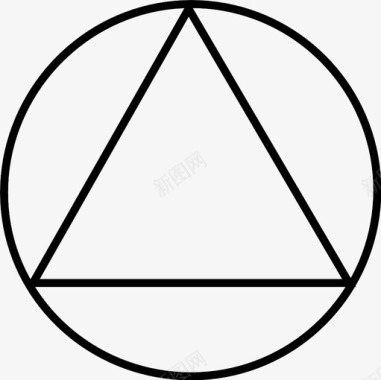圆中的三角形形状对象图标图标