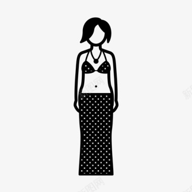 女人裙子纱笼图标图标