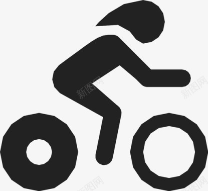 骑自行车健身运动图标图标