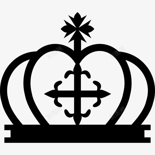 顶部有教皇十字架的皇冠形状皇冠图标svg_新图网 https://ixintu.com 形状 皇冠 顶部有教皇十字架的皇冠