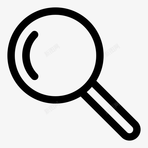 放大镜形状搜索图标svg_新图网 https://ixintu.com 卷曲 图形 图标 带边框 形状 搜索 放大镜 查找器 简单 简单的卷曲图标 线
