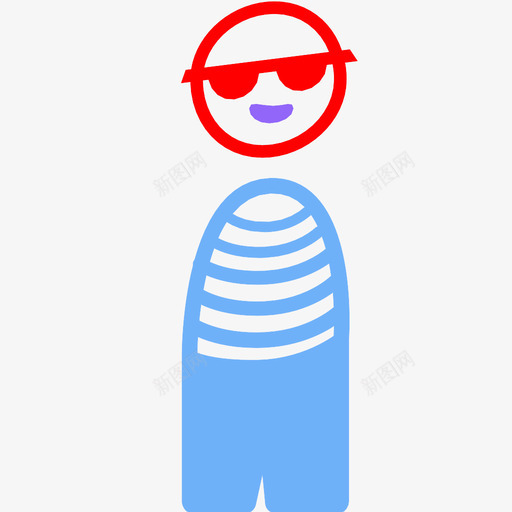 人帅哥男图标svg_新图网 https://ixintu.com 人 太阳镜 帅哥 条纹上衣 男