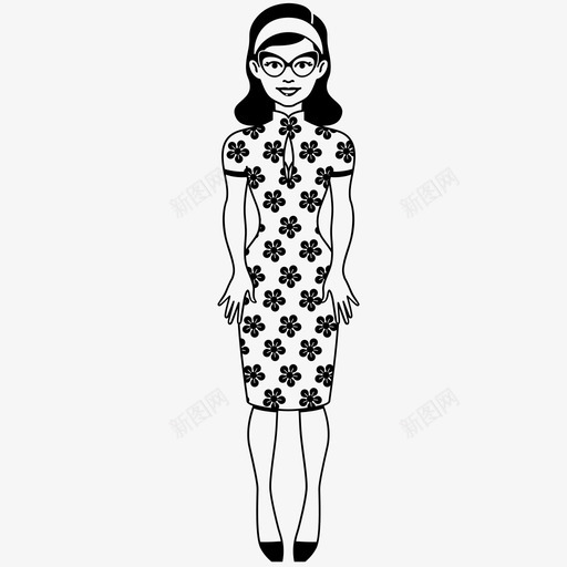 女士眼镜女孩图标svg_新图网 https://ixintu.com 休闲装 女士 女孩 女性 正装 盛装 眼镜