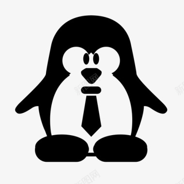 正式企鹅领带西装图标图标