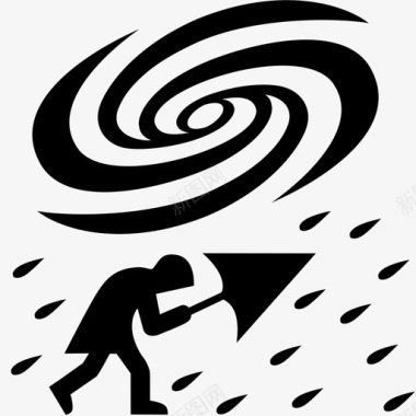 台风漩涡雨伞图标图标