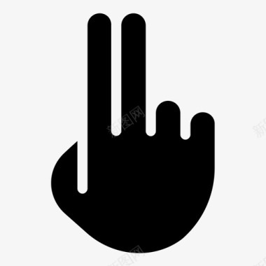 两个手指用户界面触摸图标图标