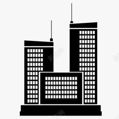 高层建筑办公楼图标图标