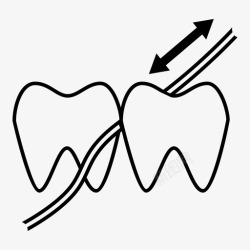 卫生员牙线牙齿护理牙齿图标高清图片
