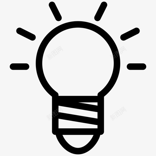 想法照明线图标svg_新图网 https://ixintu.com 形状 想法 搜索引擎优化 搜索引擎优化图标 标志 灯泡 照明 线图标