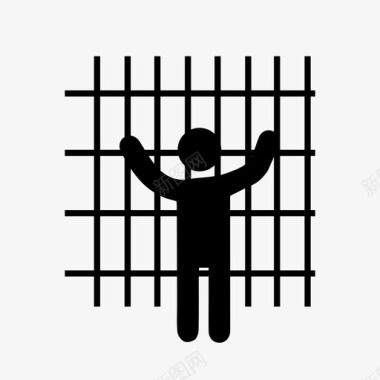 监狱囚犯牢房图标图标