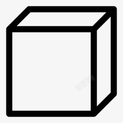 立方体边框立方体形状对象图标高清图片