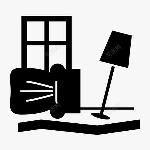 地震椅子家具图标svg_新图网 https://ixintu.com 地震 家 家具 摇椅 椅子 沙发 灯 窗户 自然灾害