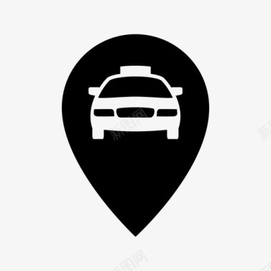 地图标记器定位出租车地图销图标