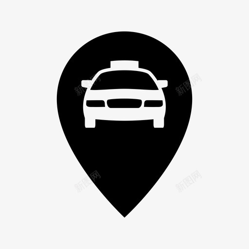 地图标记器定位出租车地图销svg_新图网 https://ixintu.com 出租车定位 地图标记器 地图销 定位出租车 定位驾驶室 骑乘探测器