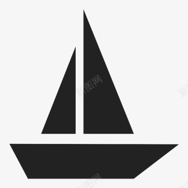 帆船探险船图标图标
