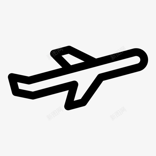 飞机爬升线路运输方式图标svg_新图网 https://ixintu.com 度假 形状 旅行 旅行者 简单 简单的卷曲图标 线路 运输方式 飞机爬升