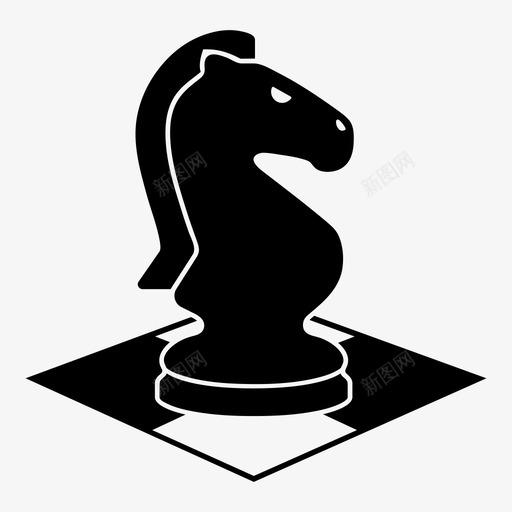 骑士战略棋子图标svg_新图网 https://ixintu.com 战略 战略游戏 棋子 骑士 骑士象棋