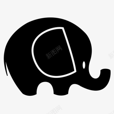 大象小动物婴儿护理图标图标
