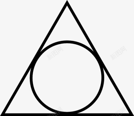 三角形中的圆形状对象图标图标