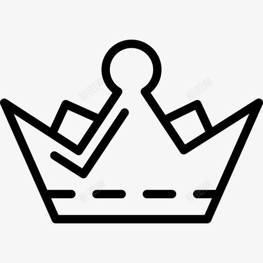 带虚线的皇冠轮廓皇冠图标svg_新图网 https://ixintu.com 带虚线的皇冠轮廓 皇冠