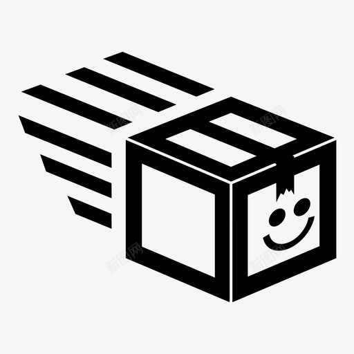 发货笑脸包裹图标svg_新图网 https://ixintu.com 包裹 发货 已送达 快递箱 笑脸 表情 表情符号