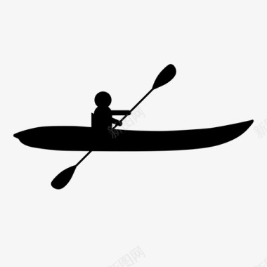 皮划艇水上运动图标图标