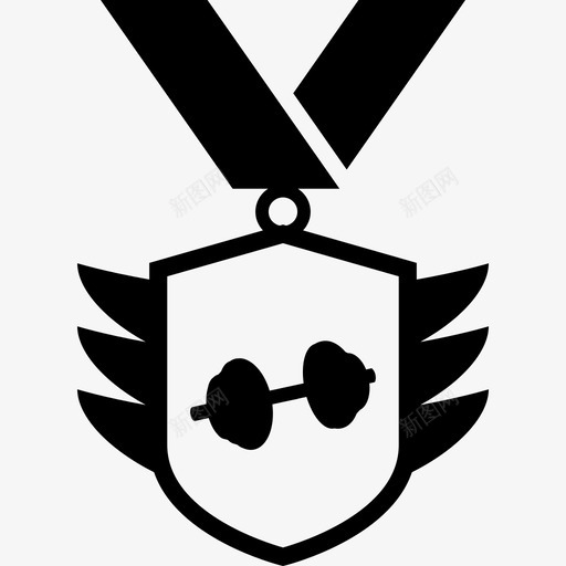 勋章用盾牌形状挂着一条丝带项链奖章图标svg_新图网 https://ixintu.com 勋章用盾牌形状挂着一条丝带项链 奖章