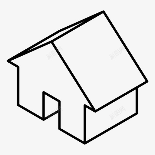 房子三维宽度图标svg_新图网 https://ixintu.com 三维 家 家庭 宽度 房子 深度 结构 长度