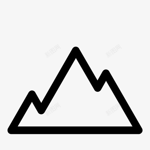 山形状线图标svg_新图网 https://ixintu.com 卷曲 图形 图标 山 带边框 形状 简单 简单的卷曲图标 线
