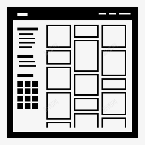 线框缩略图用户体验用户体验图标svg_新图网 https://ixintu.com 用户体验 用户体验设计 用户界面设计 线框 线框缩略图 网站 网页 网页线框 网页缩略图