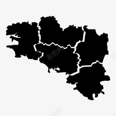 布列塔尼法国地区地点图标图标