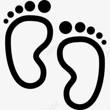 婴儿脚印形状婴儿包1图标图标