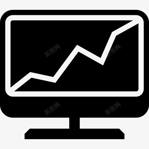 电脑屏幕上的对角线之字形上升线数据图标svg_新图网 https://ixintu.com 数据 电脑屏幕上的对角线之字形上升线