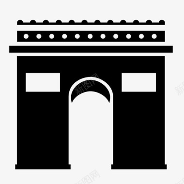 凯旋门建筑法国图标图标