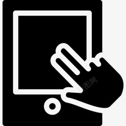 邮票形状电脑图标两个手指触摸移动屏幕图标高清图片