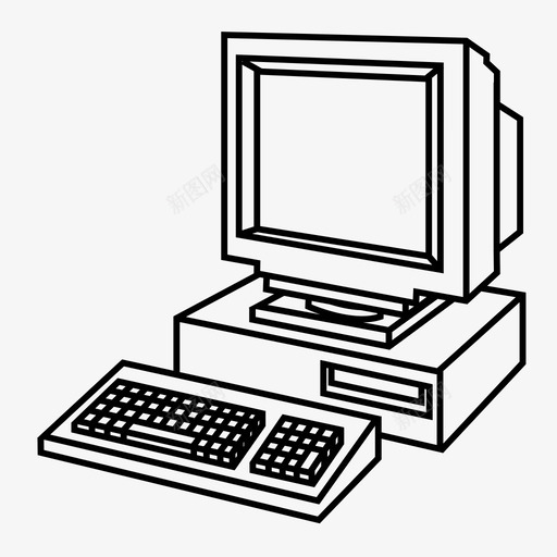 计算机commodore6490s图标svg_新图网 https://ixintu.com 90s commodore64 pc 信息学 旧电脑 显示器 计算机 计算机显示器 键盘