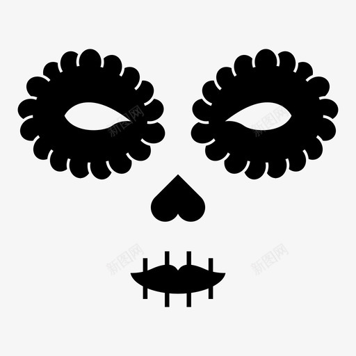 脸不死幽灵图标svg_新图网 https://ixintu.com 万圣节 不死 伪装 僵尸 幽灵 恐怖 死亡日 脸 面具