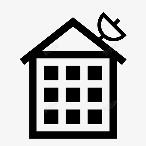 卫星接收器房屋生活空间图标svg_新图网 https://ixintu.com 住房 卫星接收器 庇护所 建筑物 房地产 房屋 生活空间