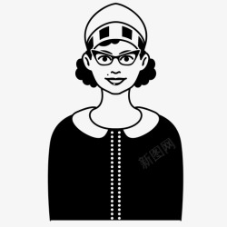 欧洲式尼比女服务员英国图标高清图片