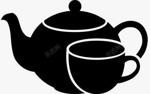 茶壶饮料杯子图标图标